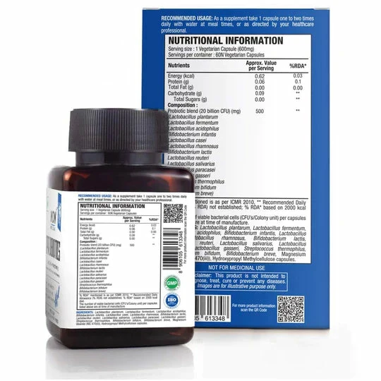 WOW Life Science Nutrition Probiotics Capsules For Easier Digestion & Stronger Immunity