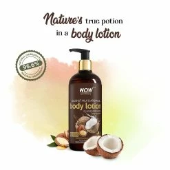 Wow Skin Science Bath & Body Coconut Milk & Argan Oil Body Lotion - Medium Hydration - No Mineral Oil, Parabens, Silicones, Color & PG