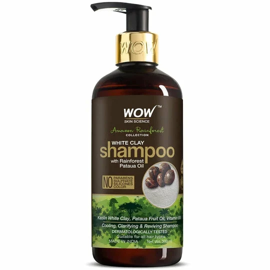 WOW Skin Science Hair Amazon Rainforest White Clay Shampoo With Rainforest Pataua Oil - 300 Ml