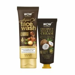 WOW Skin Science Combos Moroccan Argan Oil Face Wash + Coconut Hand & Nail Cream - Net Vol 150 Ml