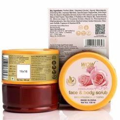 WOW Skin Science Himalayan Rose Face & Body Scrub - With Rose Water & Beetroot Extract - No Parabens, Sulphates, Silicones & Synthetic Color - 200 Ml