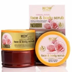 WOW Skin Science Himalayan Rose Face & Body Scrub - With Rose Water & Beetroot Extract - No Parabens, Sulphates, Silicones & Synthetic Color - 200 Ml