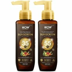 WOW Skin Science Sunscreen Matte Finish - SPF 35 PA++ & SPF 55 Pa+++ Combo Pack - UVA &UVB Protection - Quick Absorb - No Parabens, Silicones, Mineral Oil, Oxide, Color & Benzophenone - 200 Ml