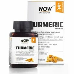 WOW Life Science Nutrition Turmeric Capsules 200mg - 60 Vegetarian Caps