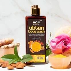 WOW Skin Science Bath & Body Ubtan Body Wash With Chickpea Flour, Almond Extract, Saffron & Turmeric Extracts