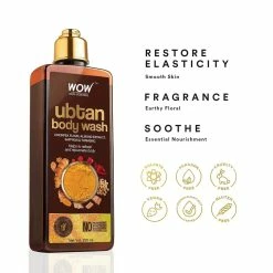WOW Skin Science Bath & Body Ubtan Body Wash With Chickpea Flour, Almond Extract, Saffron & Turmeric Extracts