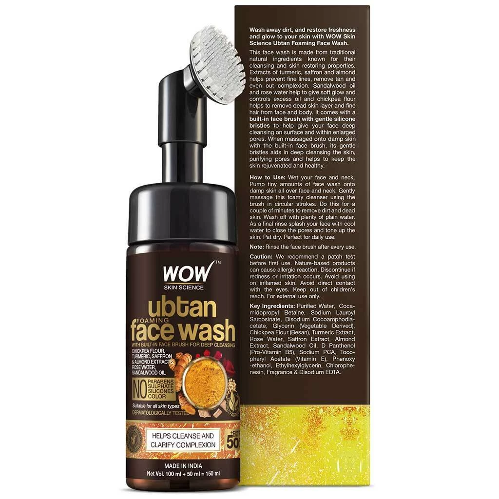 WOW Skin Science Ubtan Face Wash For Tan Removal & Facial Cleansing