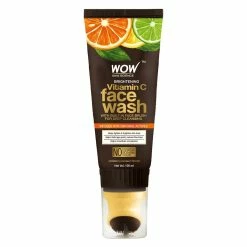 Wow Skin Science Brightening Vitamin C Face Wash Gel With Built-In Face Brush For Deep Cleansing - No Parabens, Sulphate, Silicones & Color - Tube, 100 Ml
