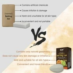 WOW Skin Science Brightening Vitamin C Bathing Bar - With Vitamin C, Lemon & Orange Oils - Pack Of 3