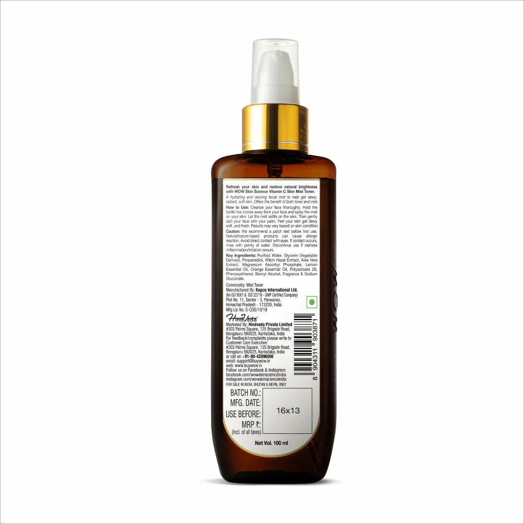 WOW Skin Science Vitamin C Skin Toner For Face - Brightens And Refreshes Your Skin - For All Skin Type
